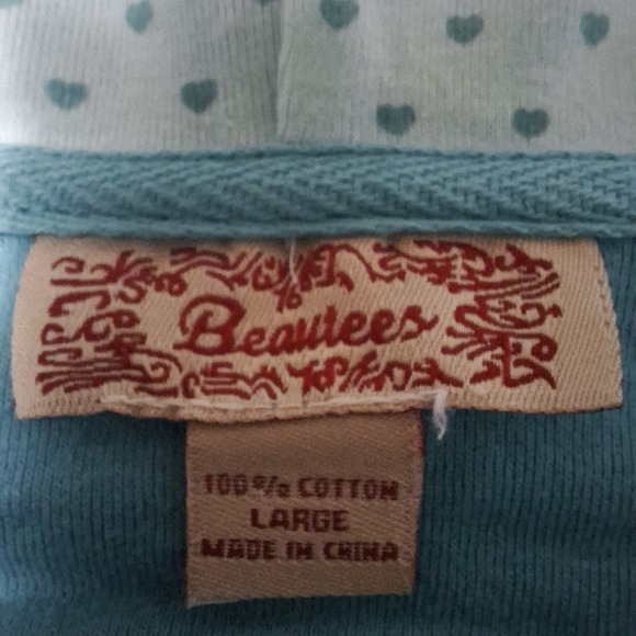 Beautees two-piece short-sleeved heart print hoodie and solid tank top set - Picture 9 of 14